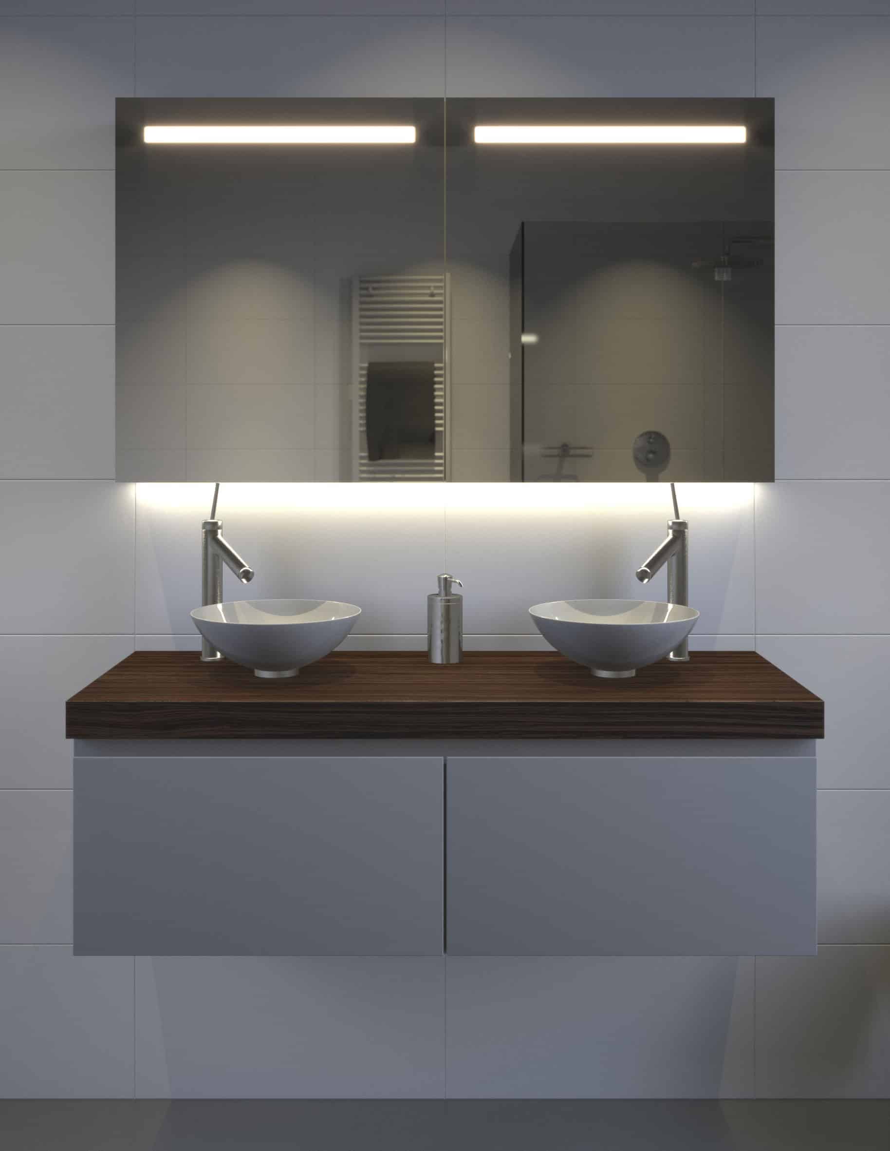 verkiezen kleuring Zee Aluminium badkamer spiegelkast met LED verlichting, verwarming, sensor en  stopcontact 120x70 cm - Designspiegels