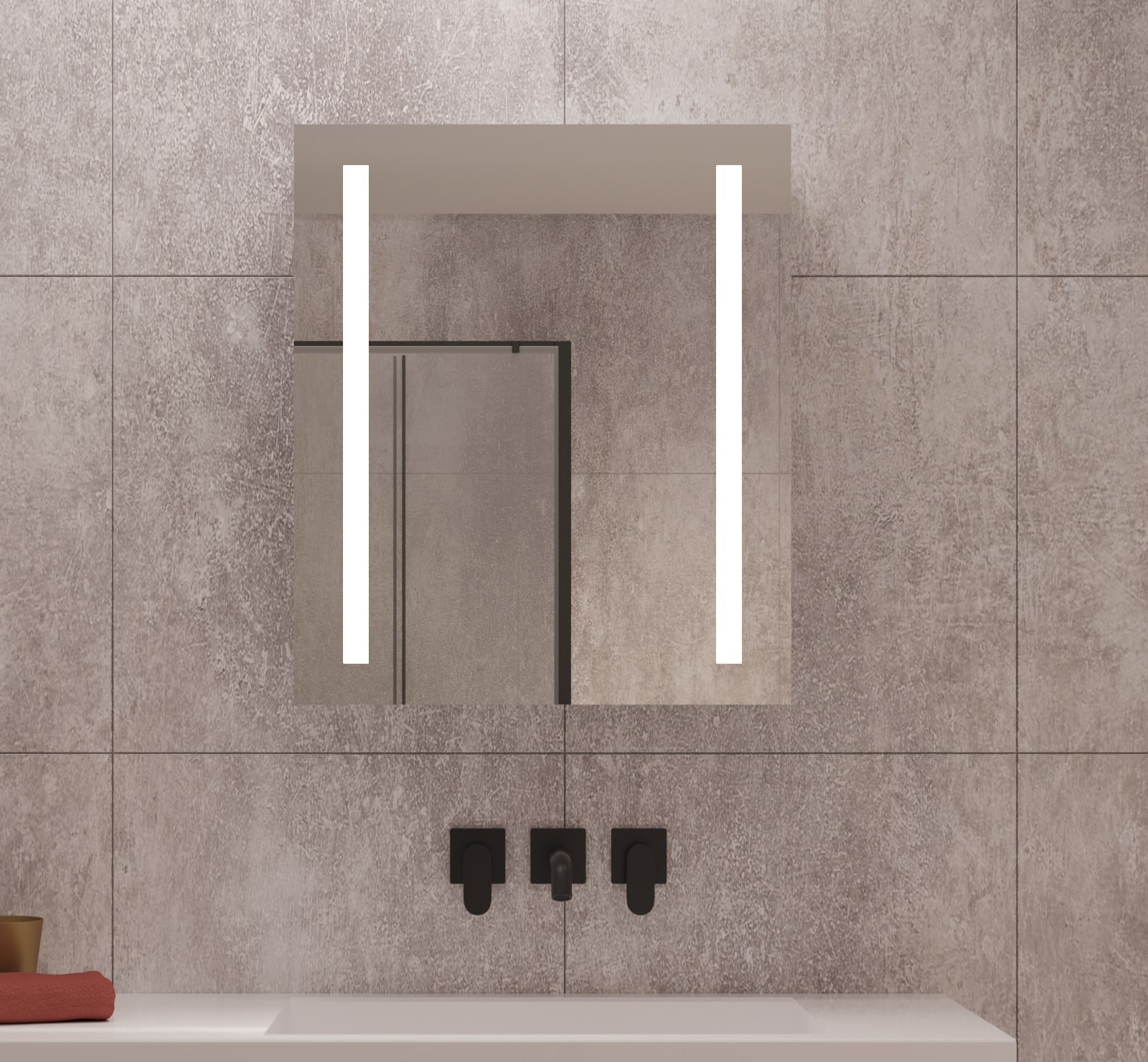 Gewaad reservoir analyseren Aluminium badkamer spiegelkast met LED verlichting, verwarming, sensor en  stopcontact 60×70 cm - Designspiegels