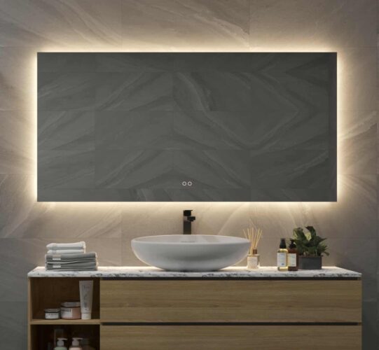 Grafiek Recreatie spannend Badkamerspiegel met indirecte verlichting, verwarming, instelbare  lichtkleur en dimfunctie 140x70 cm - Designspiegels