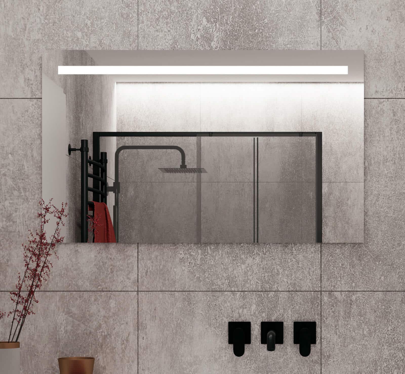 Badkamerspiegel met LED verlichting, verwarming, sensor en dimfunctie 100x70 cm - Designspiegels