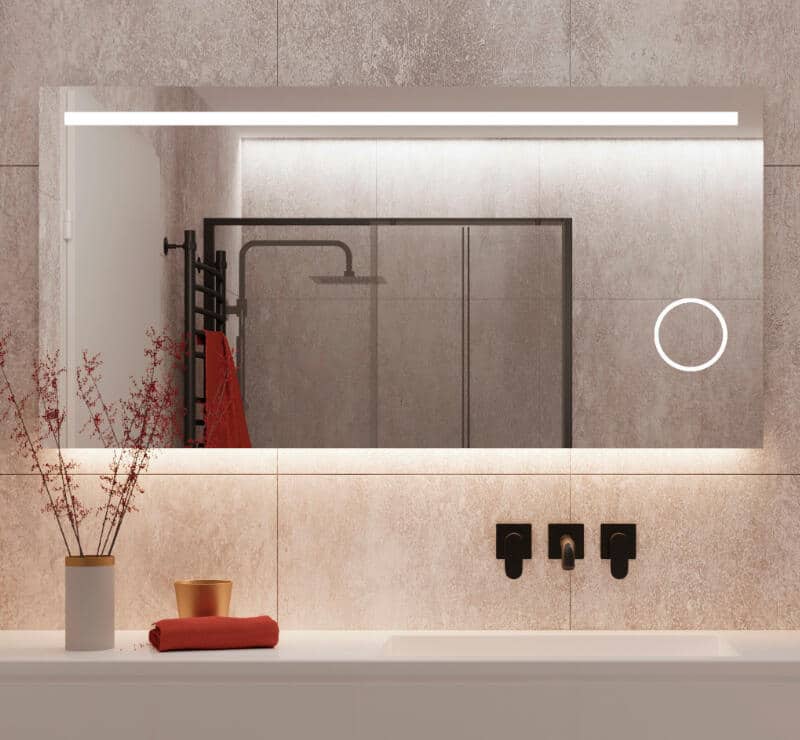 Voorkeursbehandeling Uil Nu Badkamerspiegel met LED verlichting, verwarming, sensor, dimfunctie en make-up  spiegel 140x70 cm - Designspiegels
