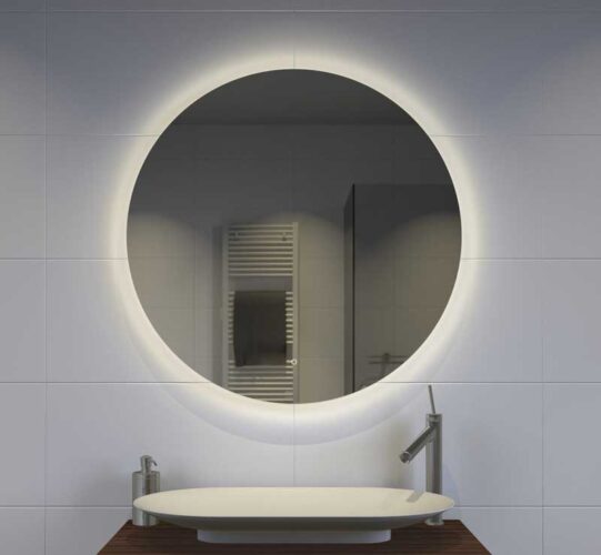Trendy ronde LED spiegel met verwarming en dim functie