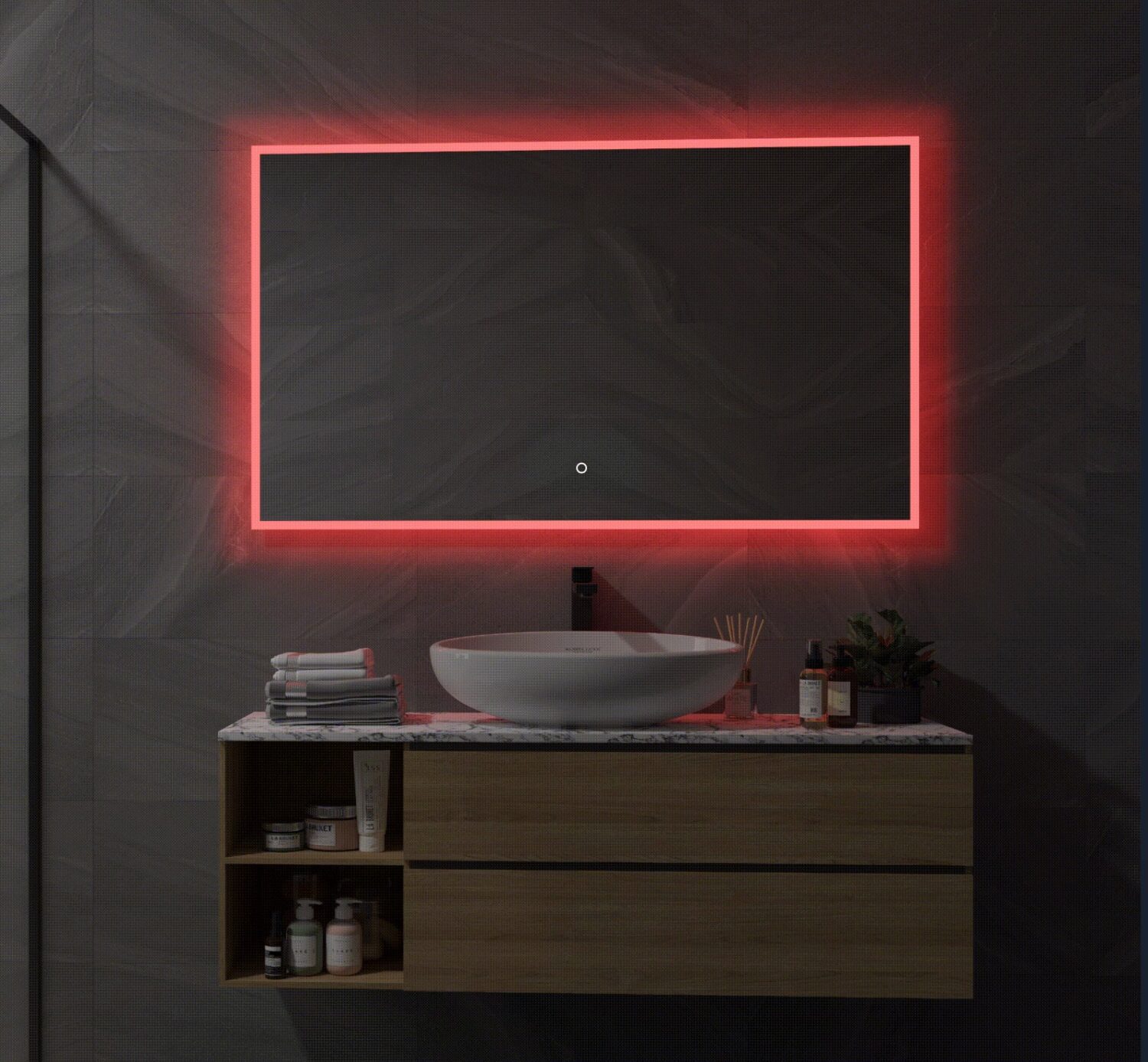 Druipend gebrek Profeet Slimme spiegel met RGB verlichting, verwarming, touch sensor en  afstandsbediening 120x70 cm - Designspiegels
