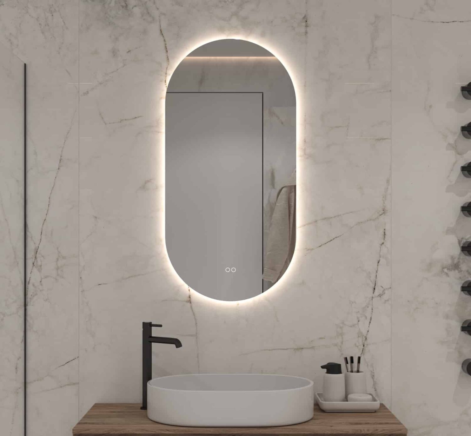 Bekentenis Hoes Stralend Ovale badkamerspiegel met indirecte verlichting, verwarming, instelbare  lichtkleur en dimfunctie 50x100 cm - Designspiegels